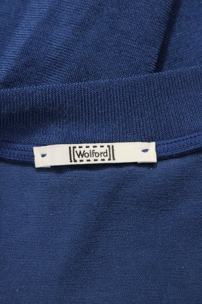 Wolford Womens Blue Scoop Neck Basic Tank 48% Nylon Size S