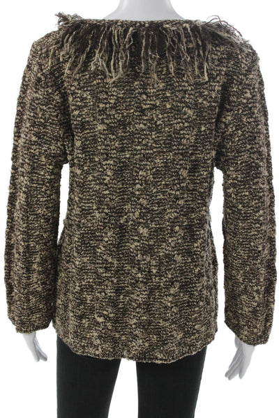 St. John Sport By Marie Gray Women Brown V-Neck Pullover Sweater Size S