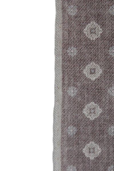 ELEVENTY Men's Roll Edge Geometic Print Pocket Square