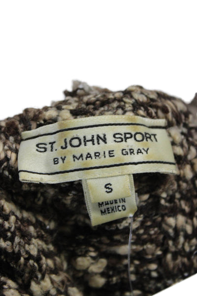 St. John Sport By Marie Gray Women Brown V-Neck Pullover Sweater Size S