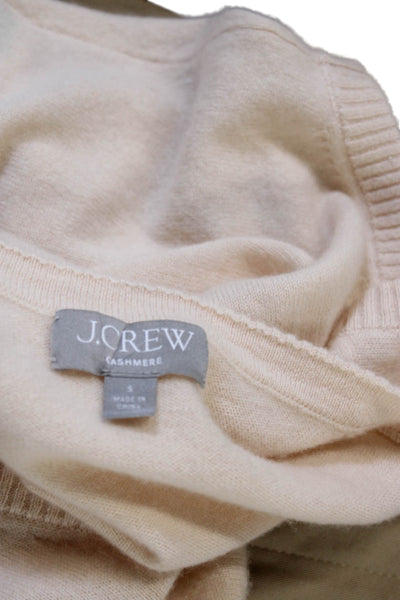 J Crew Women Ivory Cashmere V-Neck Sleeveless Vest Size S