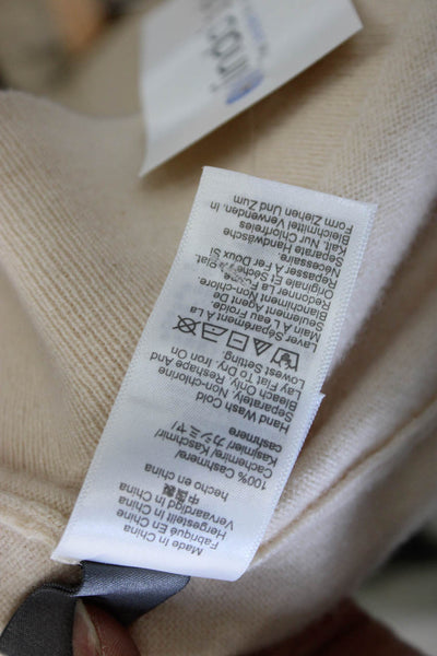 J Crew Women Ivory Cashmere V-Neck Sleeveless Vest Size S