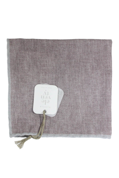 ELEVENTY Men's Roll Edge Solid Print Gray Pocket Square
