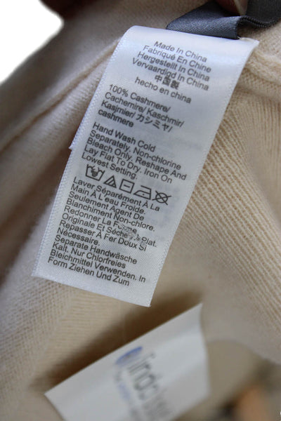 J Crew Women Ivory Cashmere V-Neck Sleeveless Vest Size S