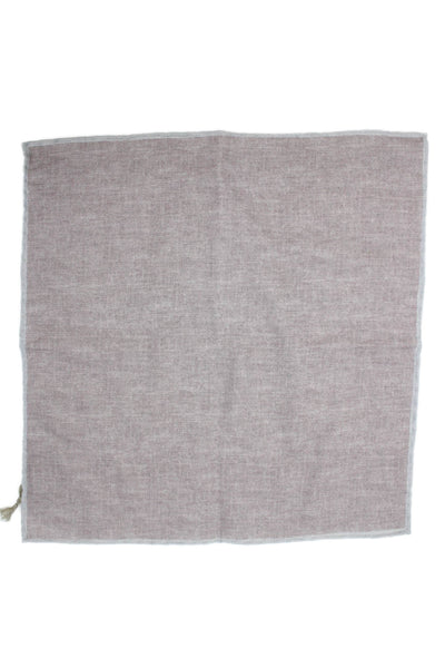 ELEVENTY Men's Roll Edge Solid Print Gray Pocket Square