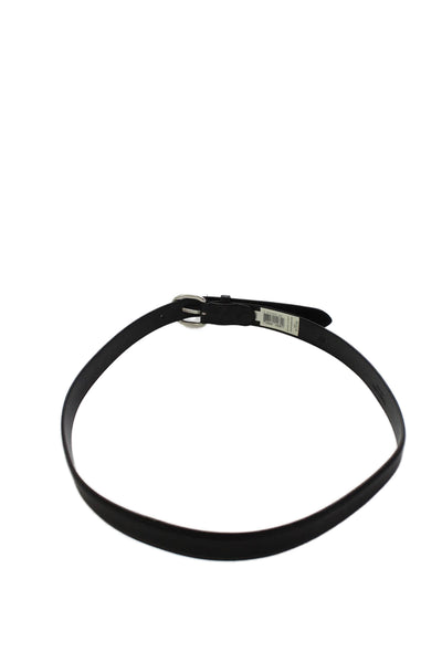 Ralph Lauren Womens Leather Silver Tone Buckle Classic Belt Black Size 38