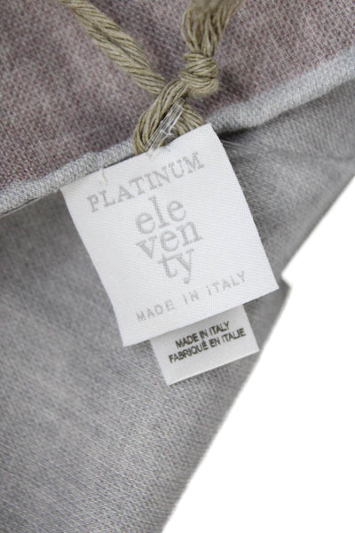 ELEVENTY Men's Roll Edge Solid Print Gray Pocket Square