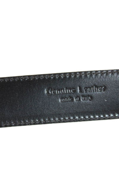 Ralph Lauren Womens Leather Silver Tone Buckle Classic Belt Black Size 38