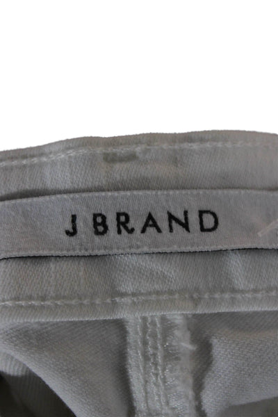 J Brand Womens Ankle Jeans White Cotton Blend Button Size 26