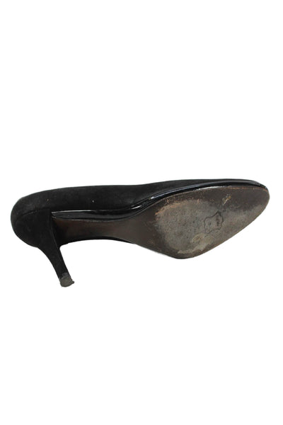 Stuart Weitzman Womens Suede Slide On Classic Pumps Black Size 8 Medium