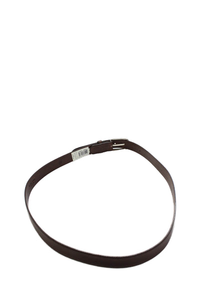 Ralph Lauren Womens Leather Silver Tone Buckle Classic Belt Brown Size 34