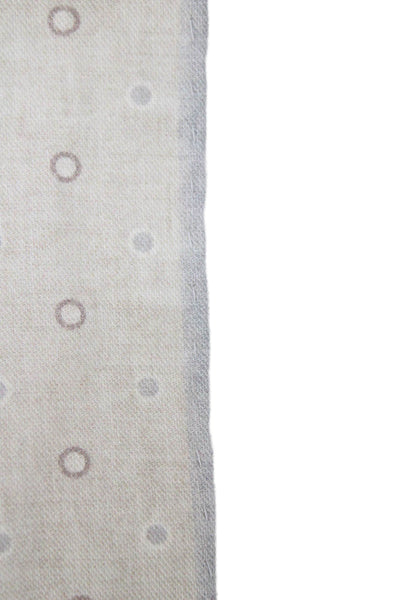 ELEVENTY Men's Roll Edge Gray Polka Dot  Print Pocket Square