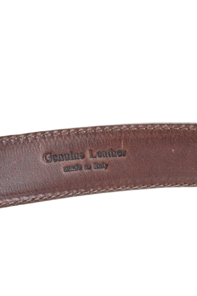 Ralph Lauren Womens Leather Silver Tone Buckle Classic Belt Brown Size 34