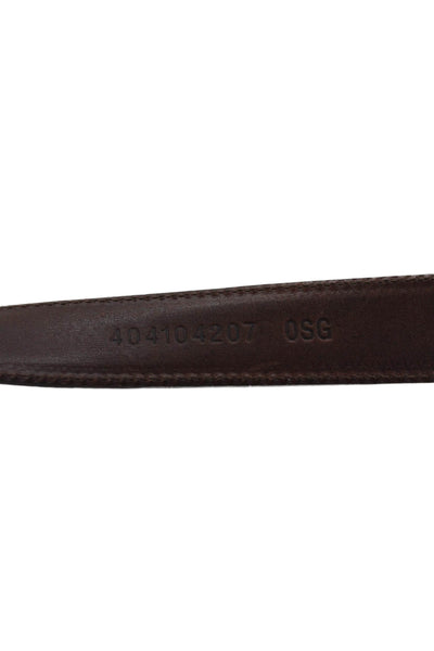 Ralph Lauren Womens Leather Silver Tone Buckle Classic Belt Brown Size 34