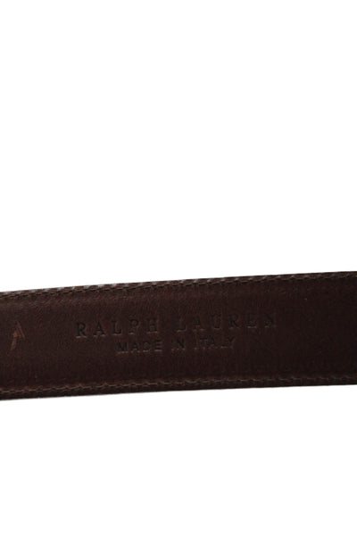 Ralph Lauren Womens Leather Silver Tone Buckle Classic Belt Brown Size 34