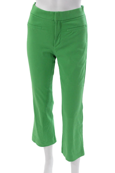 Zara Womens Ankle Pants Green Zip Polyester Size S