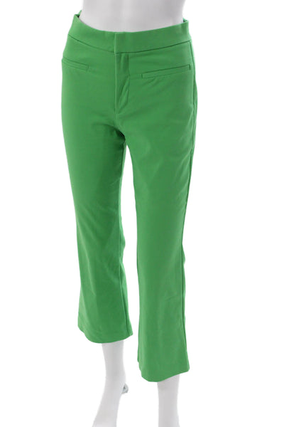 Zara Womens Ankle Pants Green Zip Polyester Size S