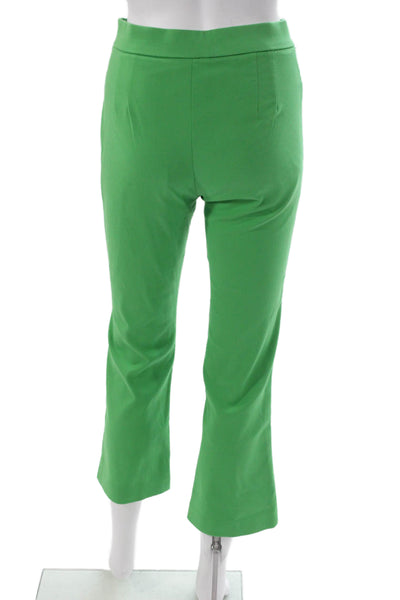 Zara Womens Ankle Pants Green Zip Polyester Size S