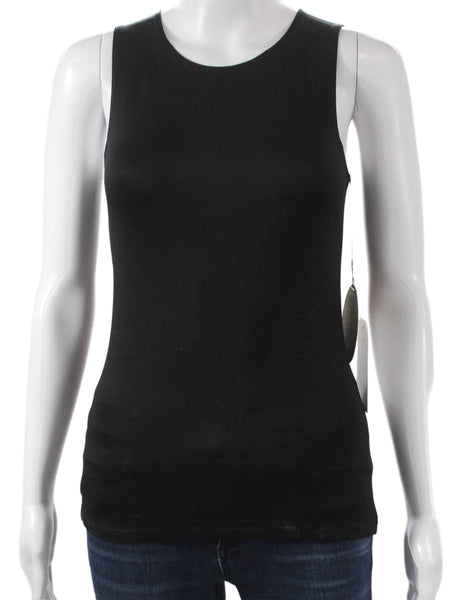 Only Hearts Women Tank Undershirt Black Nylon Crew Neck Size S