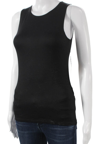 Only Hearts Women Tank Undershirt Black Nylon Crew Neck Size S