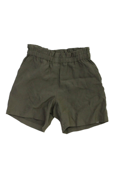 Bonpoint Girls Pocketed Paperbag Shorts Green Size 6