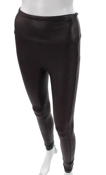 Spanx Women Ankle Leggings Brown Nylon Size S