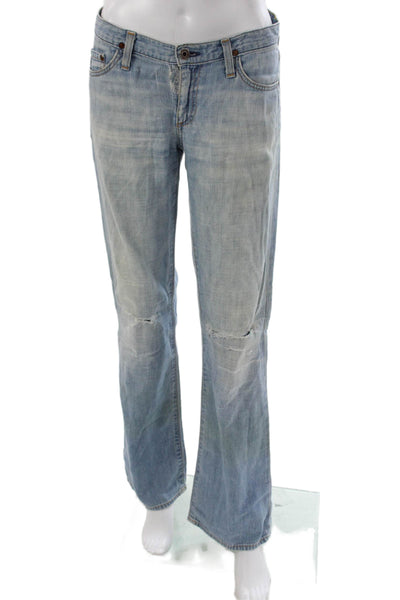 AG Women Bootcut Jeans Blue 100% Cotton Mid Rise 30in Inseam Size 26