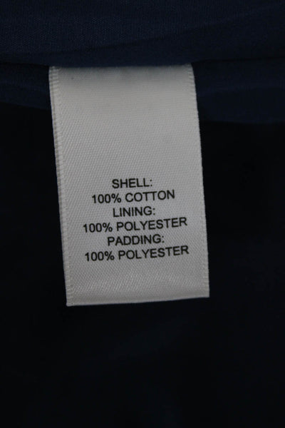 Rachel Zoe Women Blue Quilted Floral Cotton Jacket Button Long Sleeve Size L