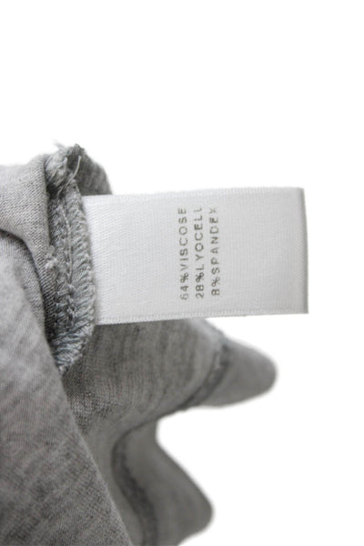 St. John Spa Women Gray Basic Viscose Round Neck 3/4 Sleeve T-Shirt Size L