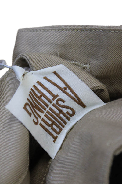 A Shirt Thing Womens Chino Pants Beige Cotton Button Closure Size 0P