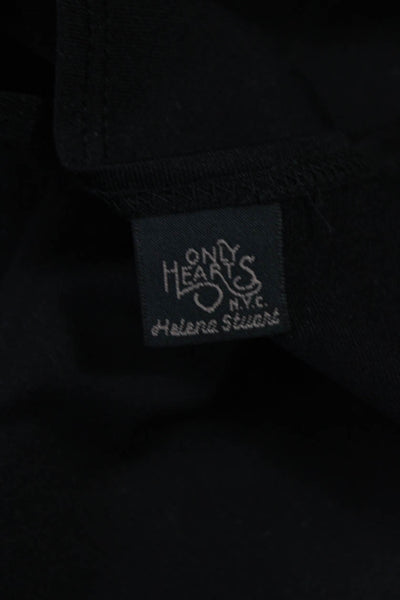 Only Hearts Women Tank Undershirt Black Nylon Crew Neck Size S