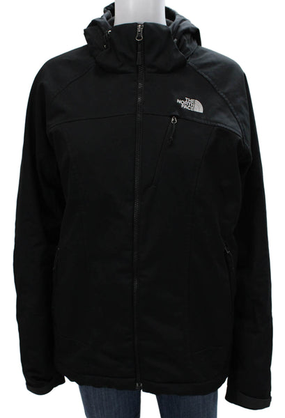The North Face Womens Black Basic Jacket Zip Polyester Long Sleeve Size L