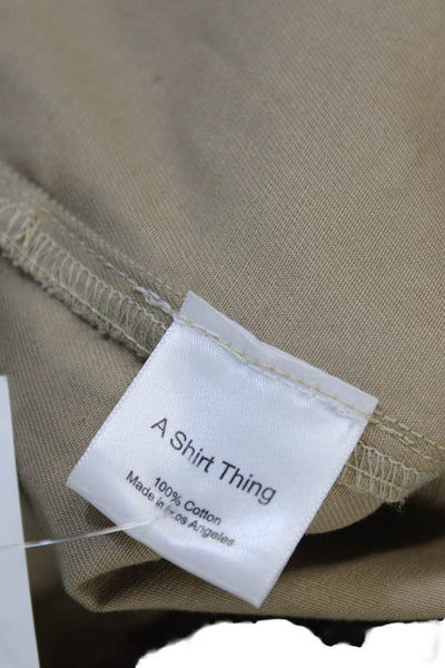 A Shirt Thing Womens Chino Pants Beige Cotton Button Closure Size 0P