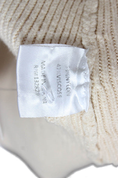 Lovers + Friends Womens Beige Nylon Turtleneck Sweater Long Sleeve Size M