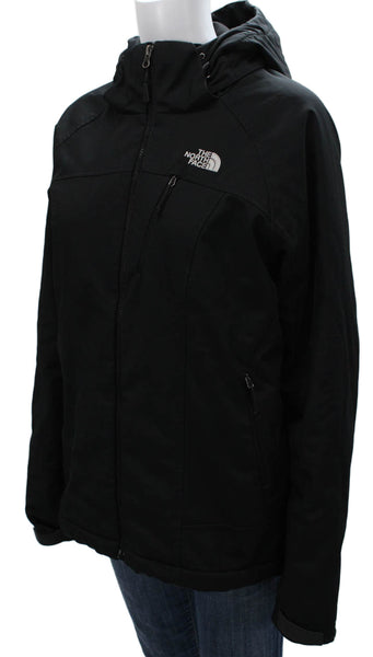 The North Face Womens Black Basic Jacket Zip Polyester Long Sleeve Size L