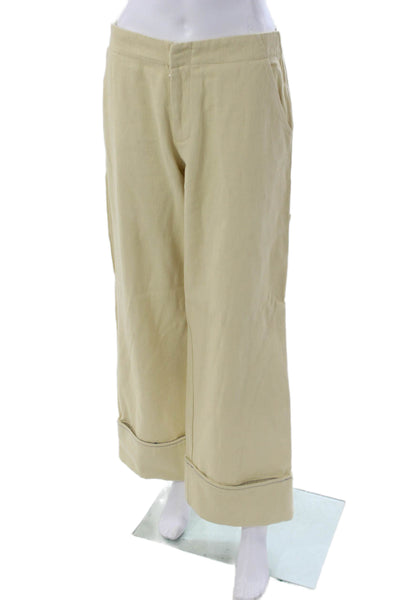 Zara Womens Beige Cargo Pants Mid Rise Cotton Inseam 28 Size XS