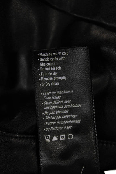 Paige Womens Tailored Faux Leather Shorts Black Button Size 4