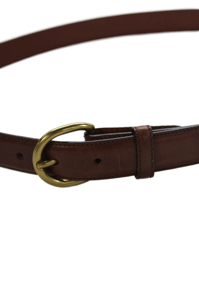 Ralph Lauren Womens Leather Classic gold Tone Buckle Belt Brown Size 36