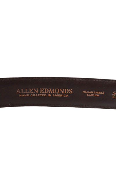 Allen Edmonds Mens Leather Laser Cut Detail Buckle Belt Brown Size 42
