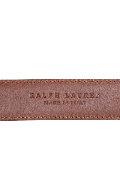 Ralph Lauren Womens Leather Classic gold Tone Buckle Belt Brown Size 36