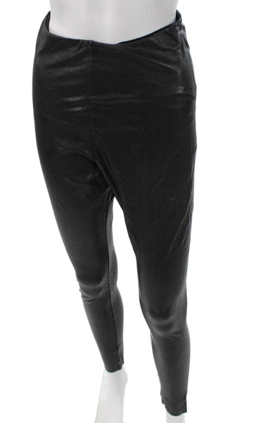 Commando Control Women Ankle Leggings Black Polyester Solid Size L