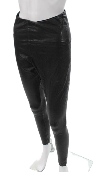 Commando Control Women Ankle Leggings Black Polyester Solid Size L