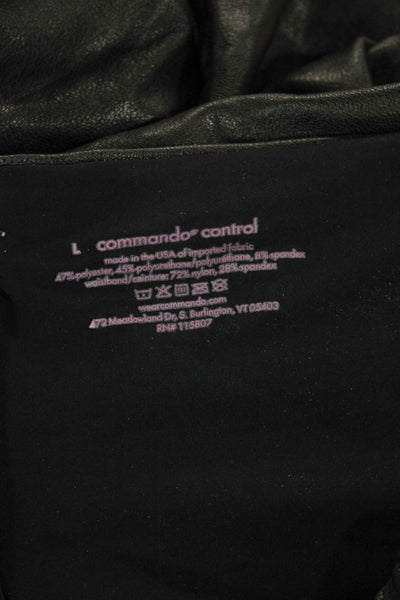 Commando Control Women Ankle Leggings Black Polyester Solid Size L