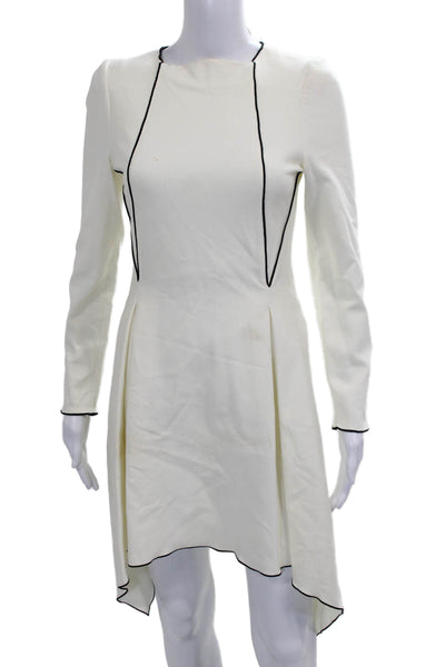 Plein Sud Jeans Womens Fit & Flare Dress White Viscose Long Sleeve Zip Size 40