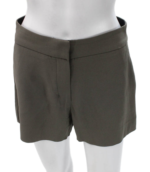 Babaton Women Chino Shorts Green Triacetate Blend Size 4