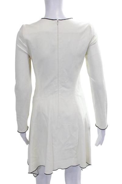 Plein Sud Jeans Womens Fit & Flare Dress White Viscose Long Sleeve Zip Size 40