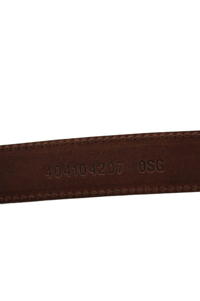 Ralph Lauren Womens Leather Silver Tone Buckle Classic Belt Brown Size 40