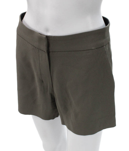 Babaton Women Chino Shorts Green Triacetate Blend Size 4