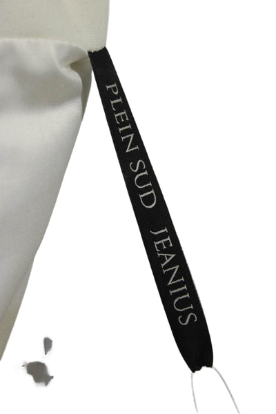 Plein Sud Jeans Womens Fit & Flare Dress White Viscose Long Sleeve Zip Size 40
