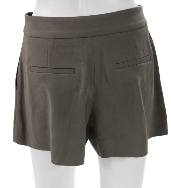 Babaton Women Chino Shorts Green Triacetate Blend Size 4